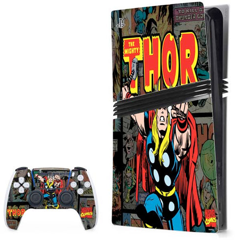 Marvel Classic Comics The Mighty Thor Vintage PS5 Pro Bundle Skin